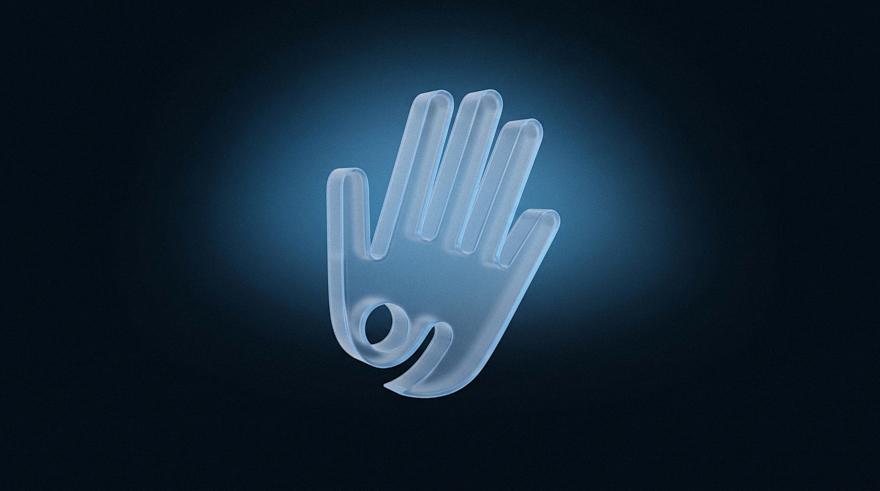 Icona 3D della mano tesa per la piattaforma Forma LMS
